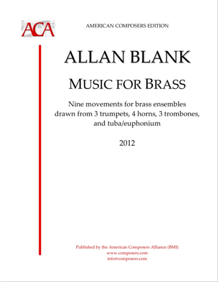 [Blank] Music for Brass Brass Ensemble scores gallery preview page 1