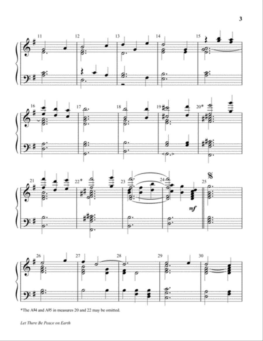 Let There Be Peace on Earth 5-Octaves scores gallery preview page 3