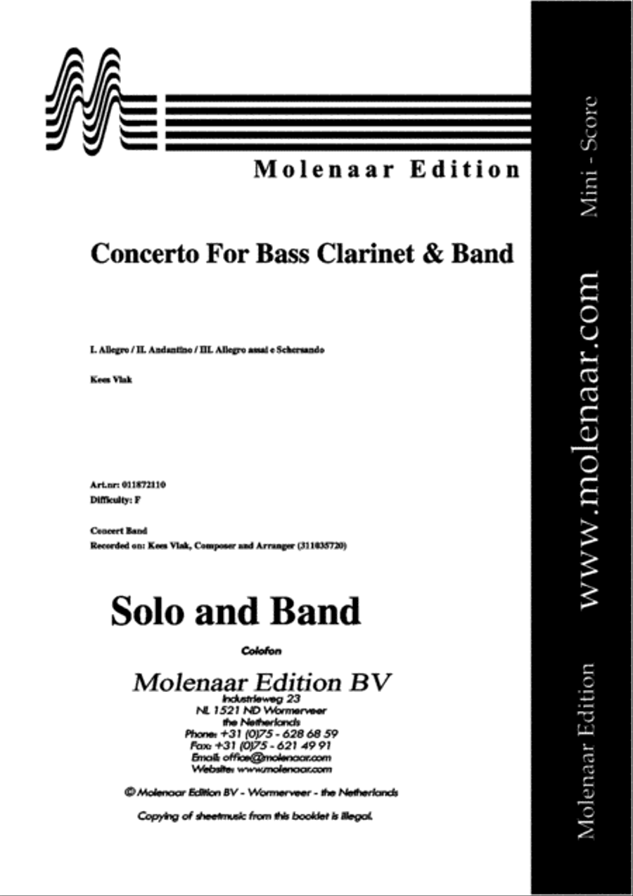 Concerto for Bass Clarinet and Band Concert Band scores gallery preview page 2
