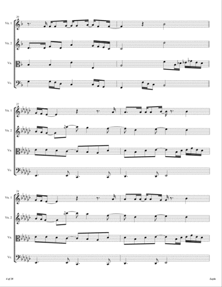 Layla String Quartet scores gallery preview page 5
