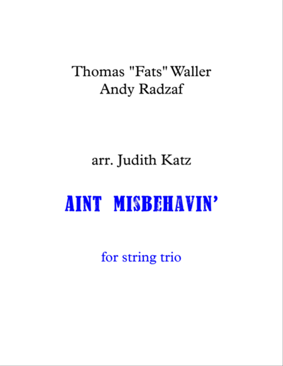 Ain't Misbehavin' String Trio scores gallery preview page 1