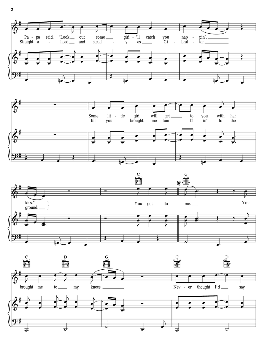 You Got To Me Piano, Vocal, Guitar scores gallery preview page 2