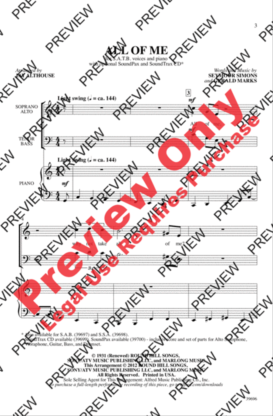 All of Me 4-Part scores gallery preview page 3