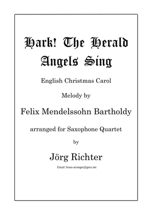 Book cover for Hark! The Herald Angels Sing for Saxophone Quartet