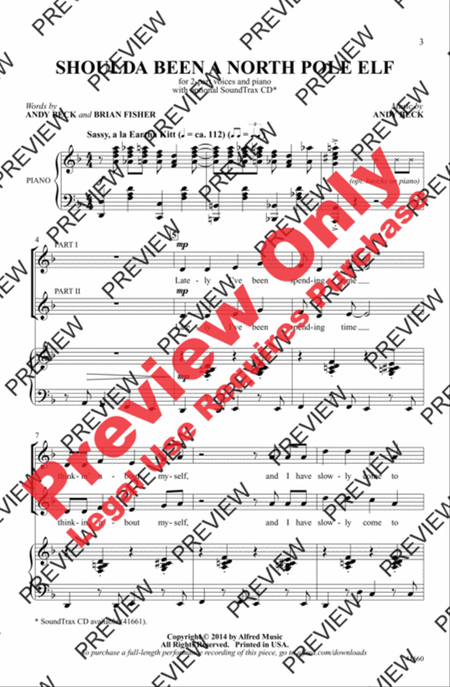 Shoulda Been a North Pole Elf 2-Part scores gallery preview page 2