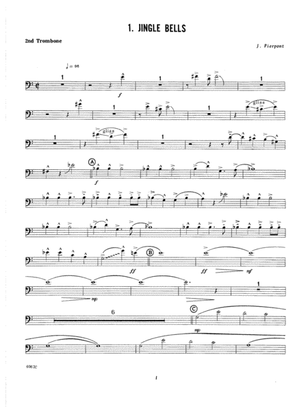 Ten Christmas Carols For Trombone Quintet - 2nd Trombone