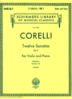 Book cover for Twelve Sonatas, Op. 5 – Volume 1