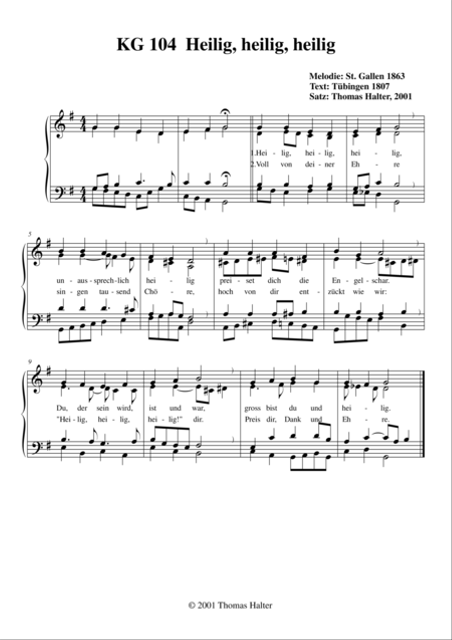 Heilig, heilig, heilig Heilig, heilig, heilig Organ Solo scores gallery preview page 1