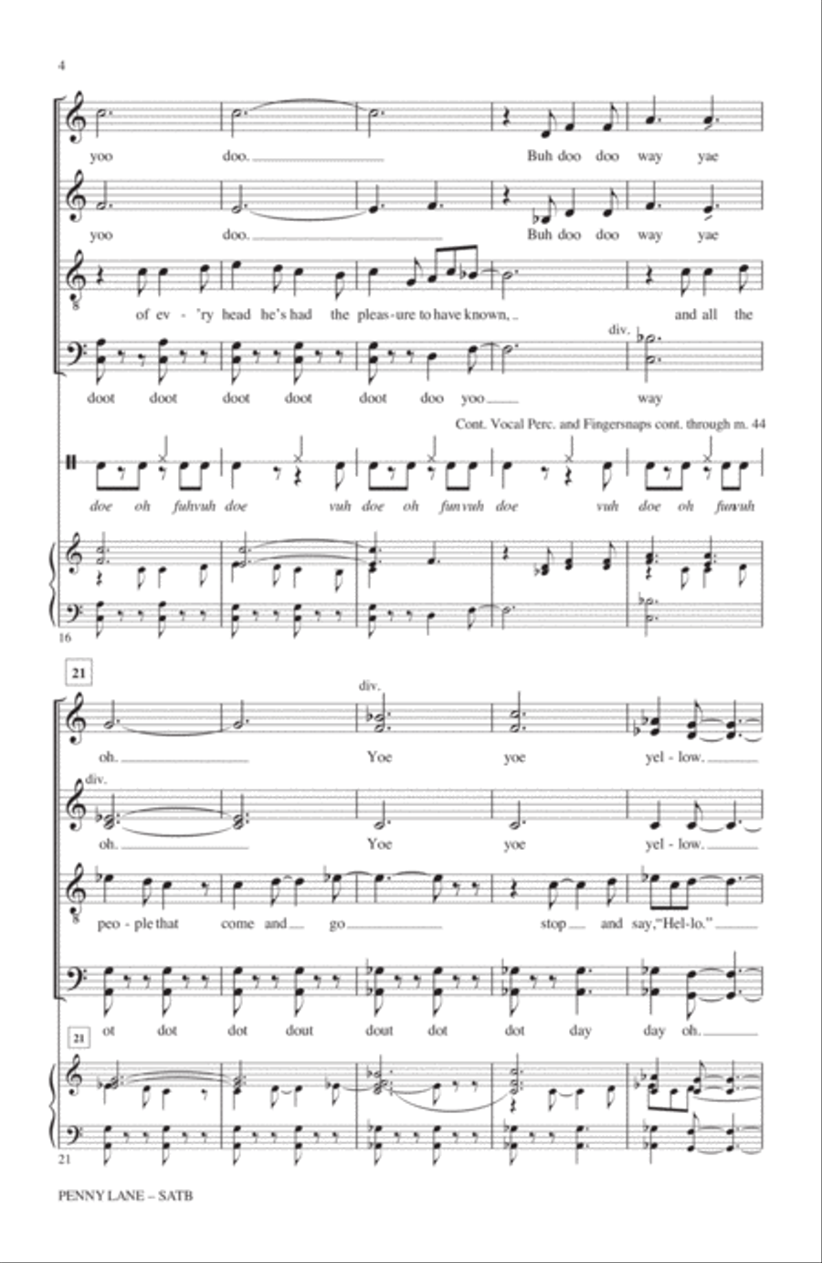 Penny Lane Penny Lane 4-Part scores gallery preview page 3