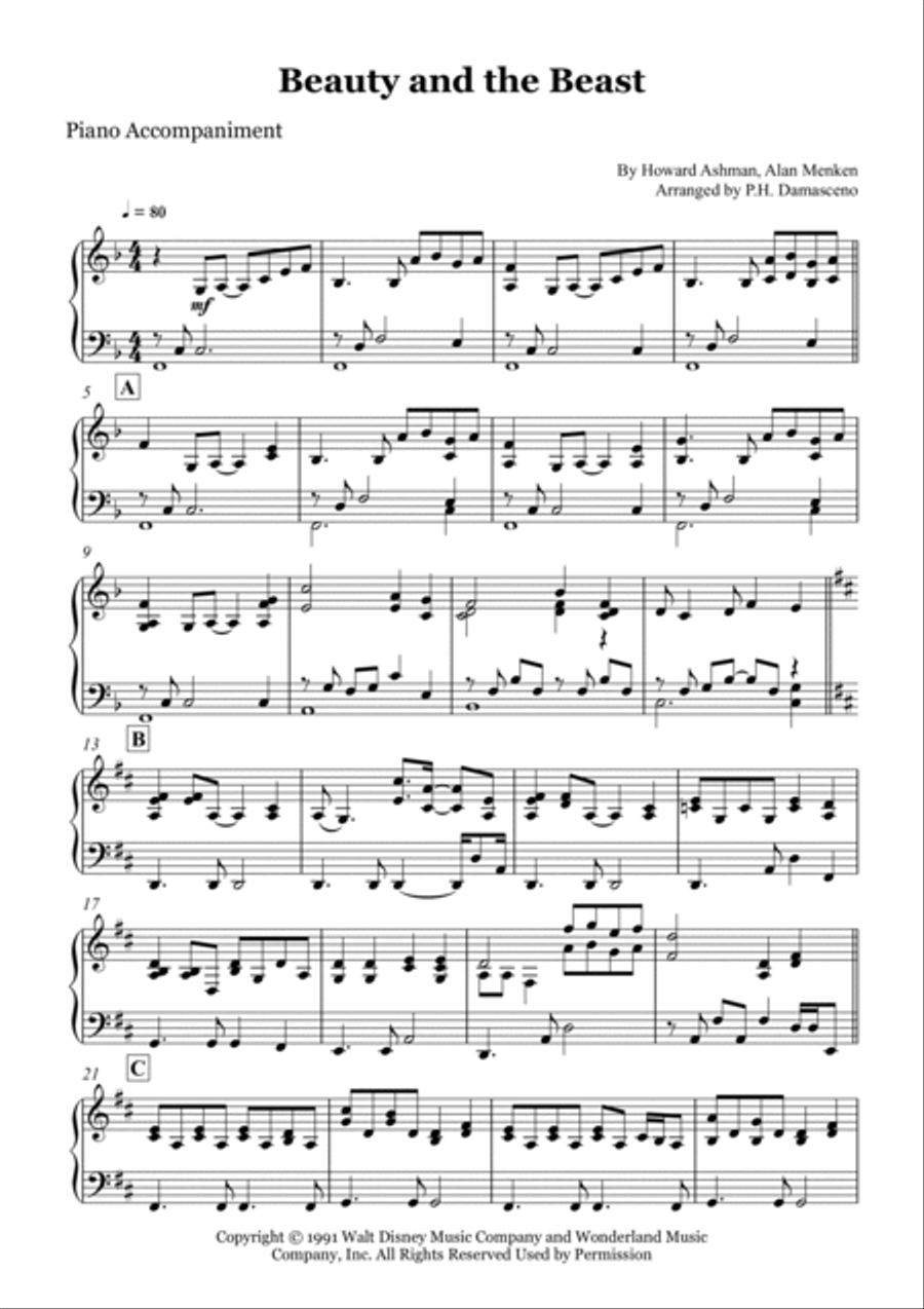 Beauty And The Beast Viola scores gallery preview page 3