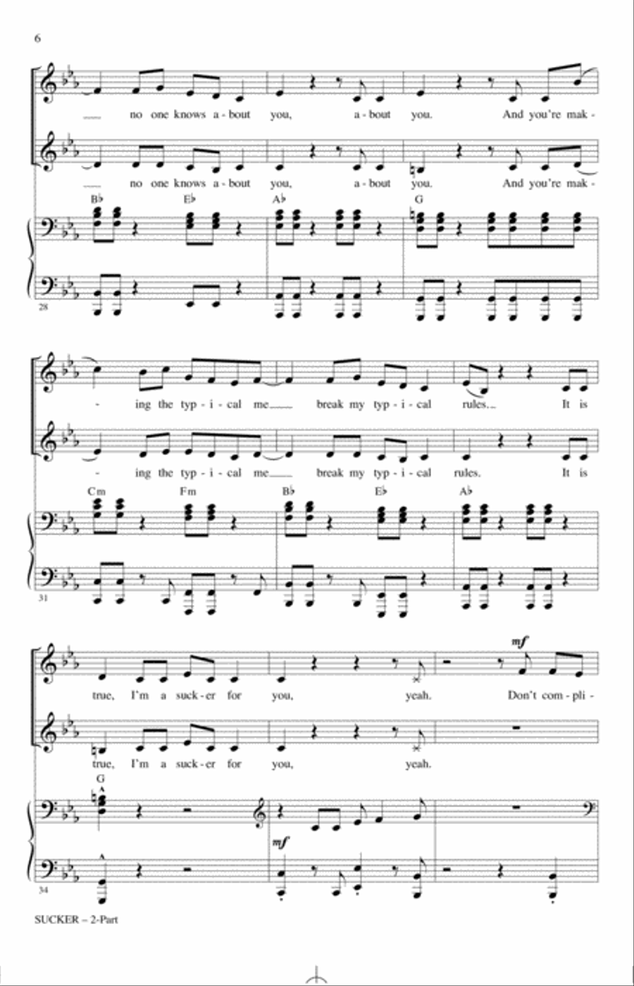 Sucker (arr. Mark Brymer) 2-Part scores gallery preview page 5