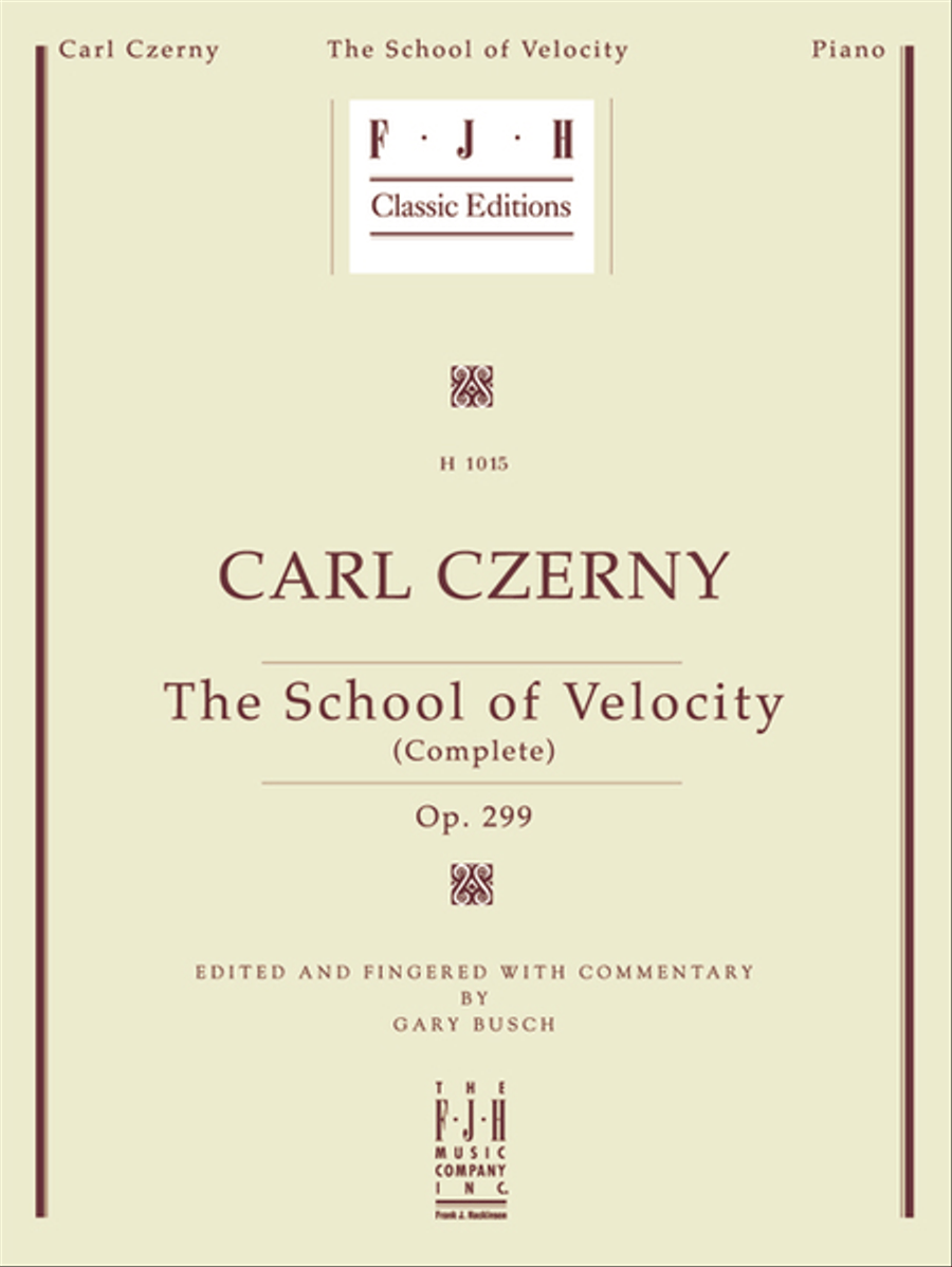 Carl Czerny -- School of Velocity (Complete), Op. 299 Piano Method scores gallery preview page 1