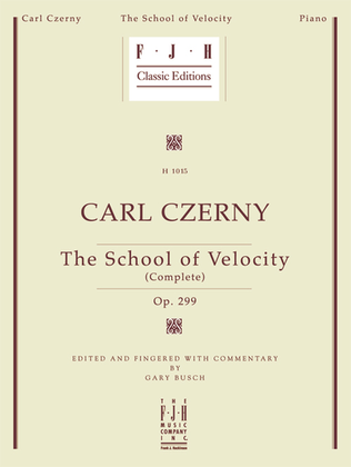 Book cover for Carl Czerny -- School of Velocity (Complete), Op. 299