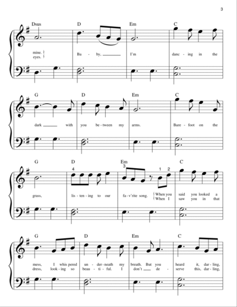Perfect Perfect Easy Piano scores gallery preview page 3