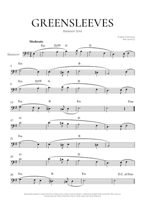 Greensleeves (Bassoon Solo) - English Folk Song