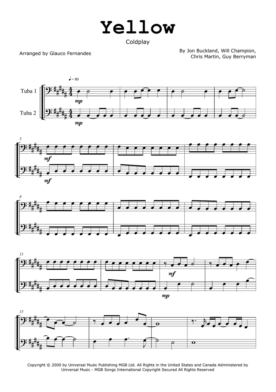 Yellow Brass Duet scores gallery preview page 1