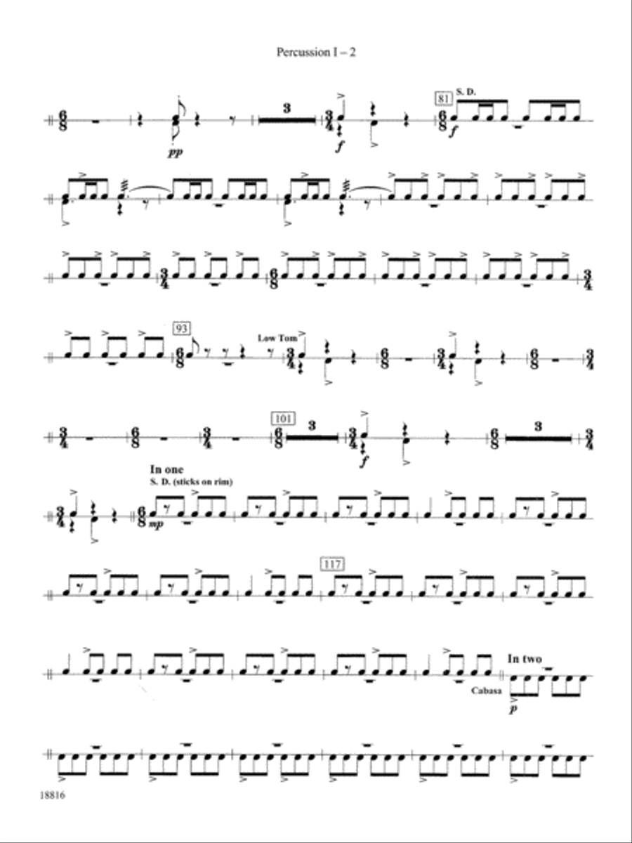Canarios Fantasia: 1st Percussion Concert Band scores gallery preview page 2