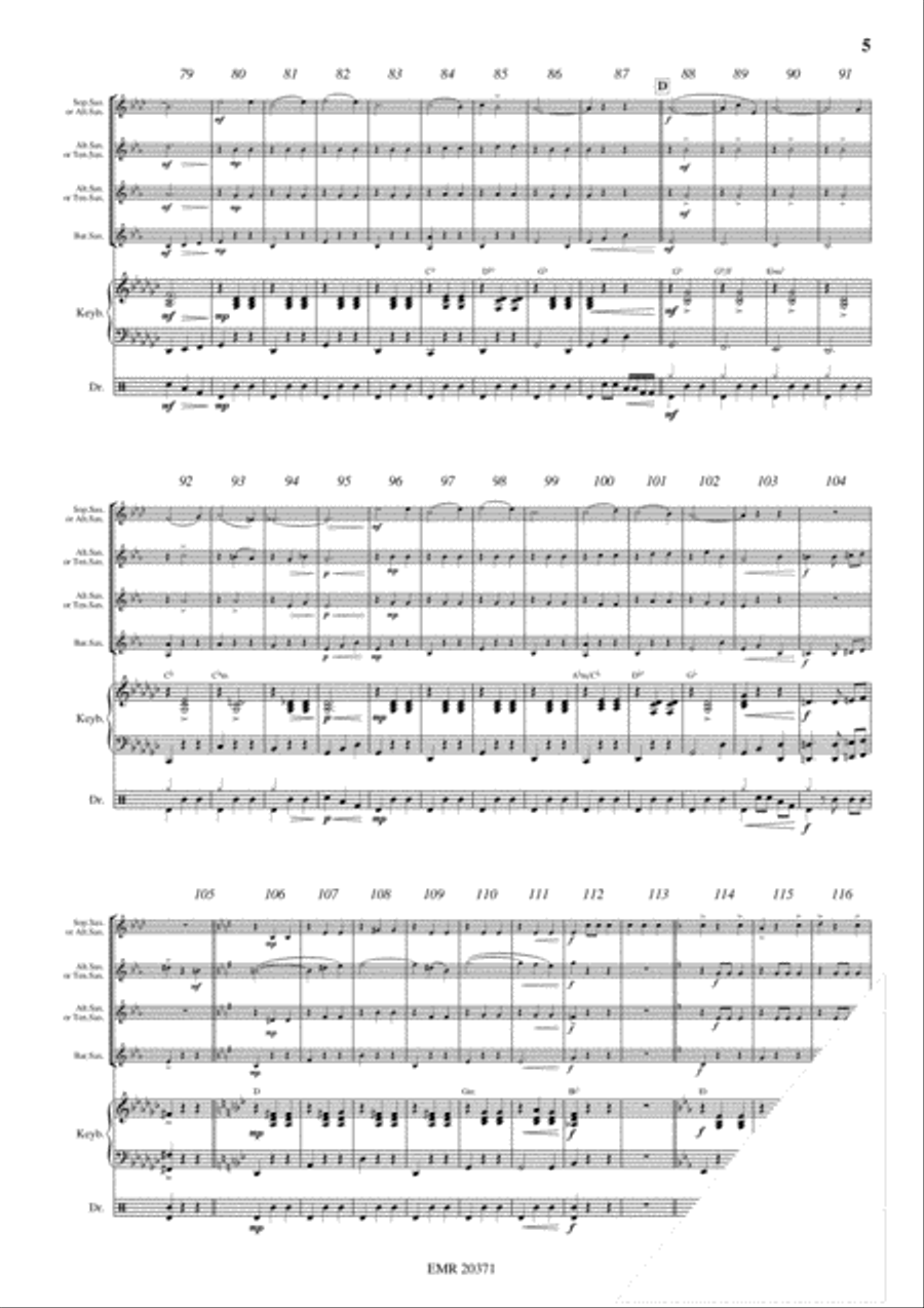 Camptown Races Saxophone Quartet scores gallery preview page 5