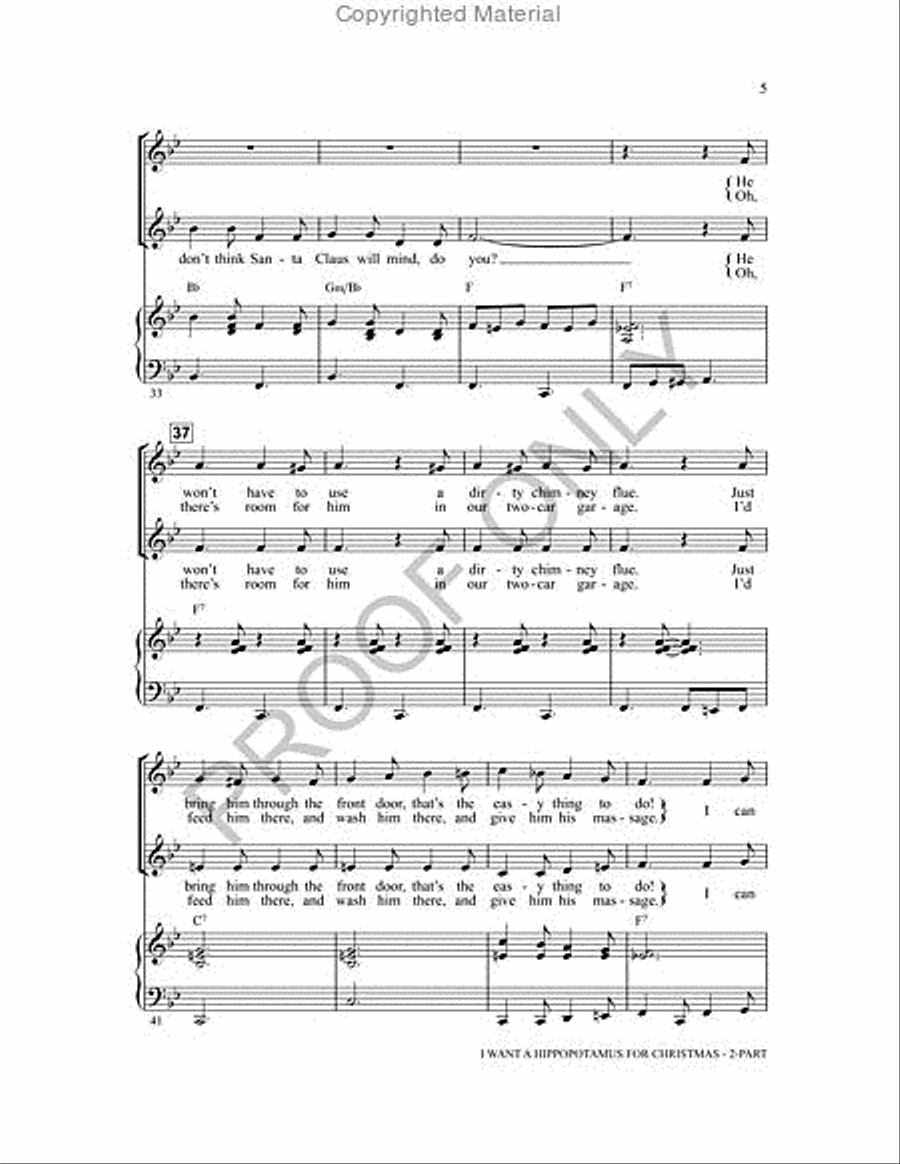 I Want a Hippopotamus for Christmas 2-Part scores gallery preview page 5