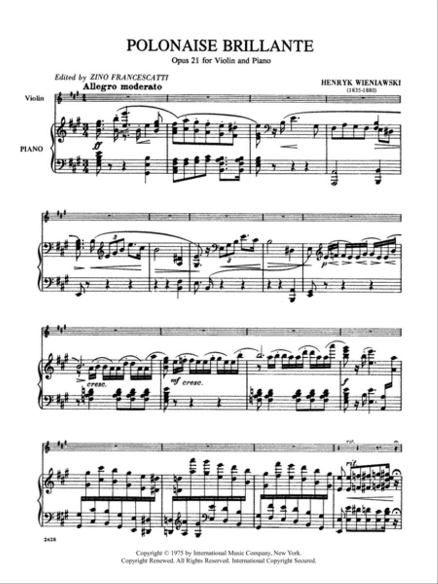 Polonaise Brillante in A major, Op. 21 Violin Solo scores gallery preview page 2