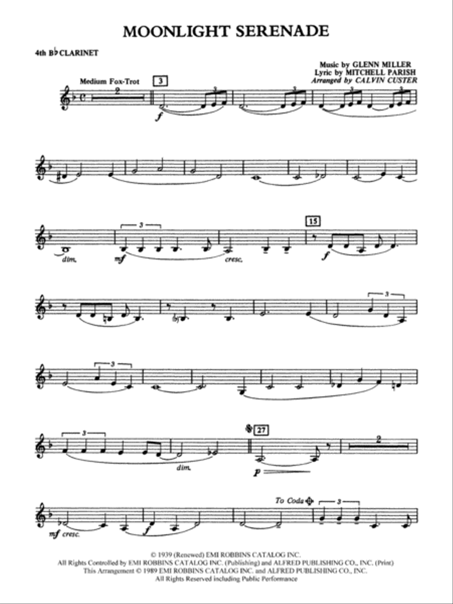 Moonlight serenade new arrivals clarinet