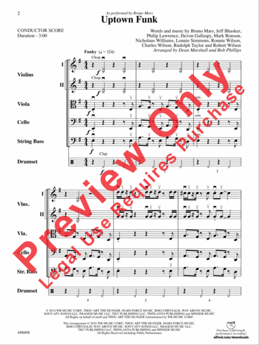 Uptown Funk Uptown Funk String Orchestra scores gallery preview page 3