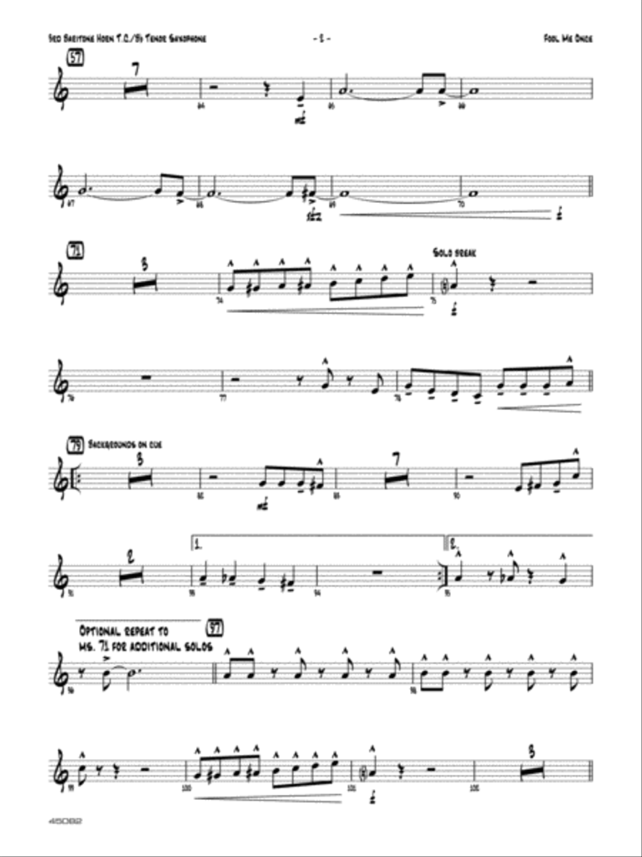 Fool Me Once: 3rd Baritone T.C. Jazz Ensemble scores gallery preview page 2