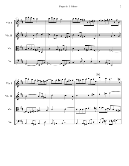 Fugue in B Minor for String Quartet