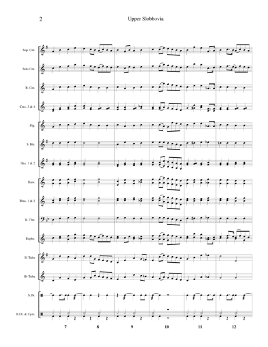 National Anthem of the Democratic People's Republic of Upper Slobbovia Brass Ensemble scores gallery preview page 2