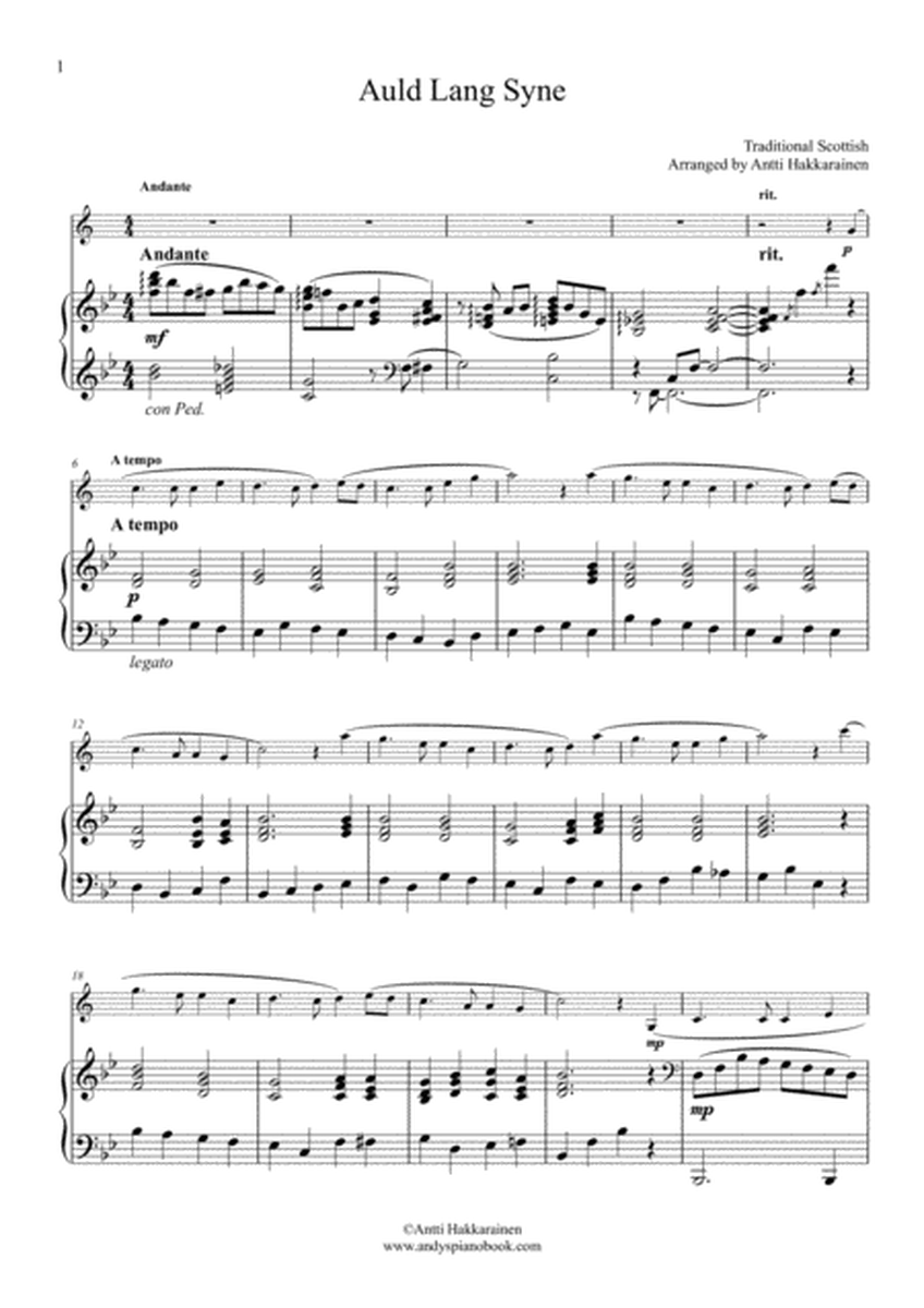 Auld Lang Syne - Clarinet & Piano