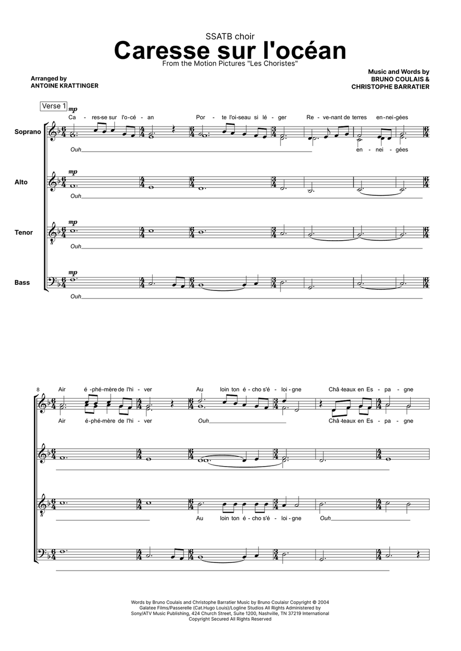 Caresse Sur L'océan Divisi scores gallery preview page 1