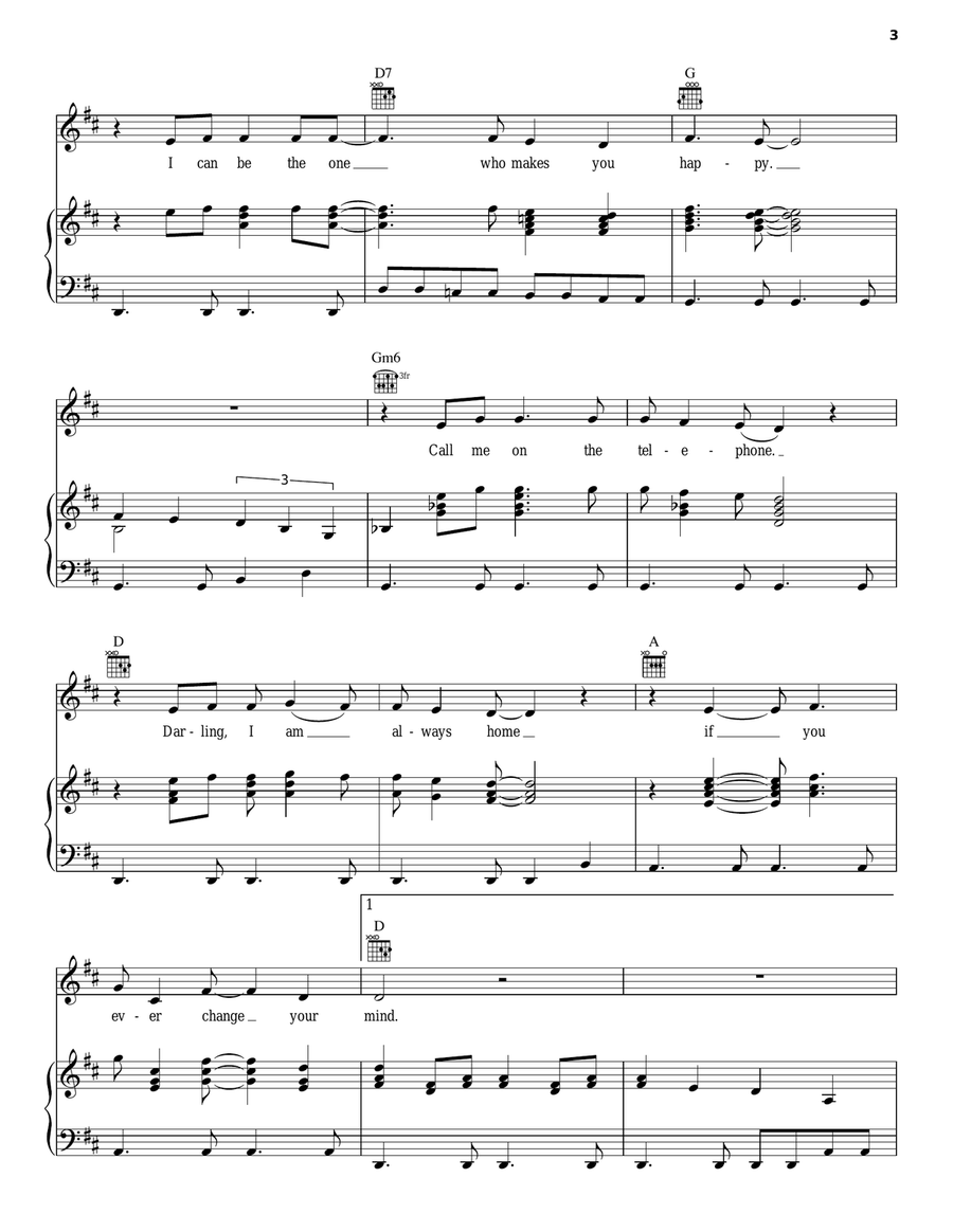 If You Change Your Mind Piano, Vocal, Guitar scores gallery preview page 3