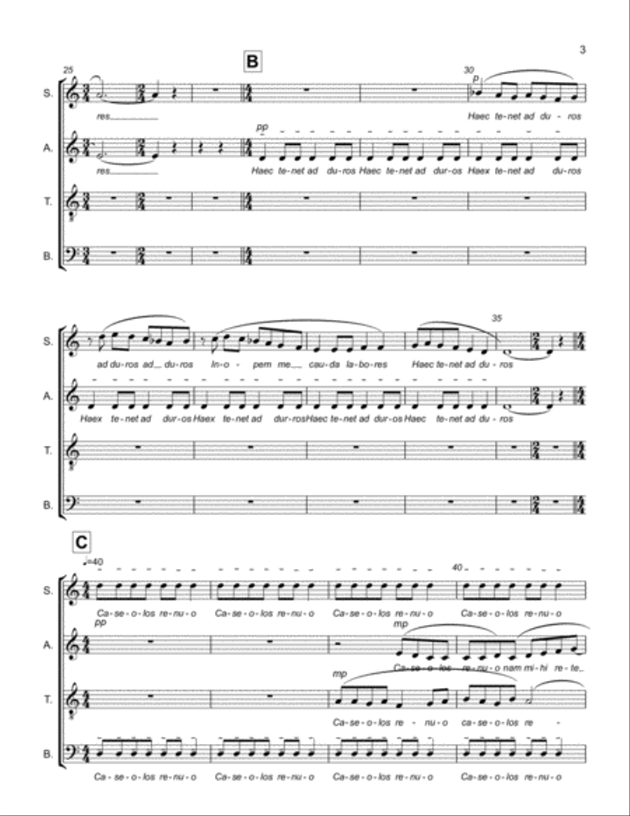 Xenia Apophoretaque pro Temporibus Praesenti Bus 4-Part scores gallery preview page 3