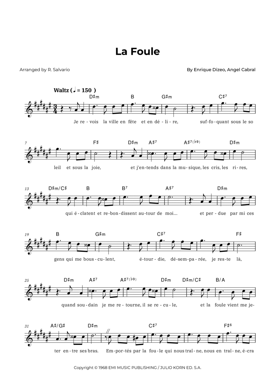 La Foule Piano scores gallery preview page 1