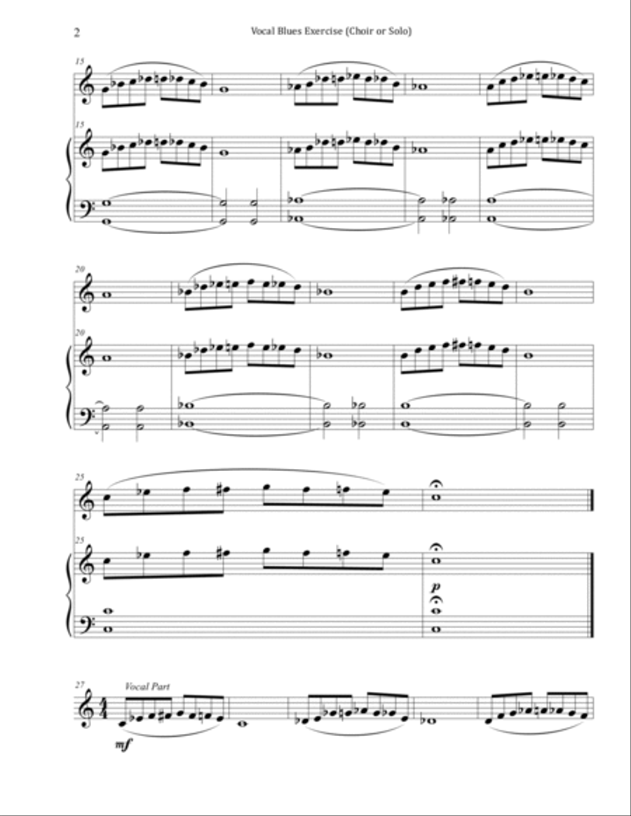 Vocal Blues Exercise (5 Note Exercise) Mezzo-Soprano Voice scores gallery preview page 2