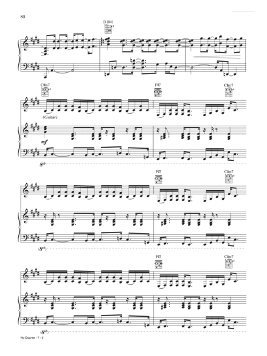 No Quarter Piano, Vocal, Guitar scores gallery preview page 2