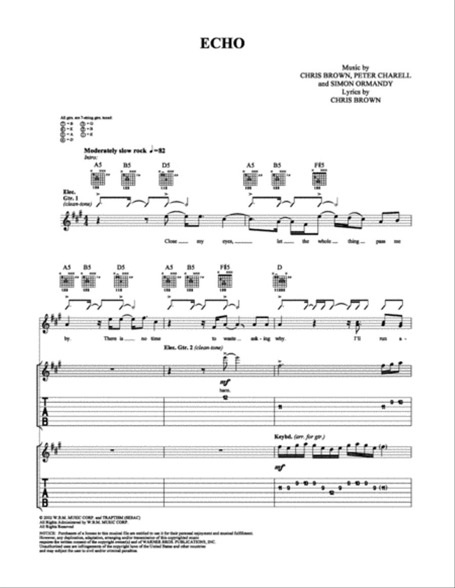 Echo Electric Guitar scores gallery preview page 1