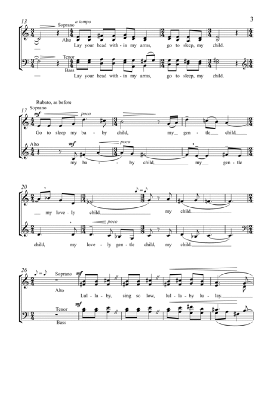 A Lullaby 4-Part scores gallery preview page 2