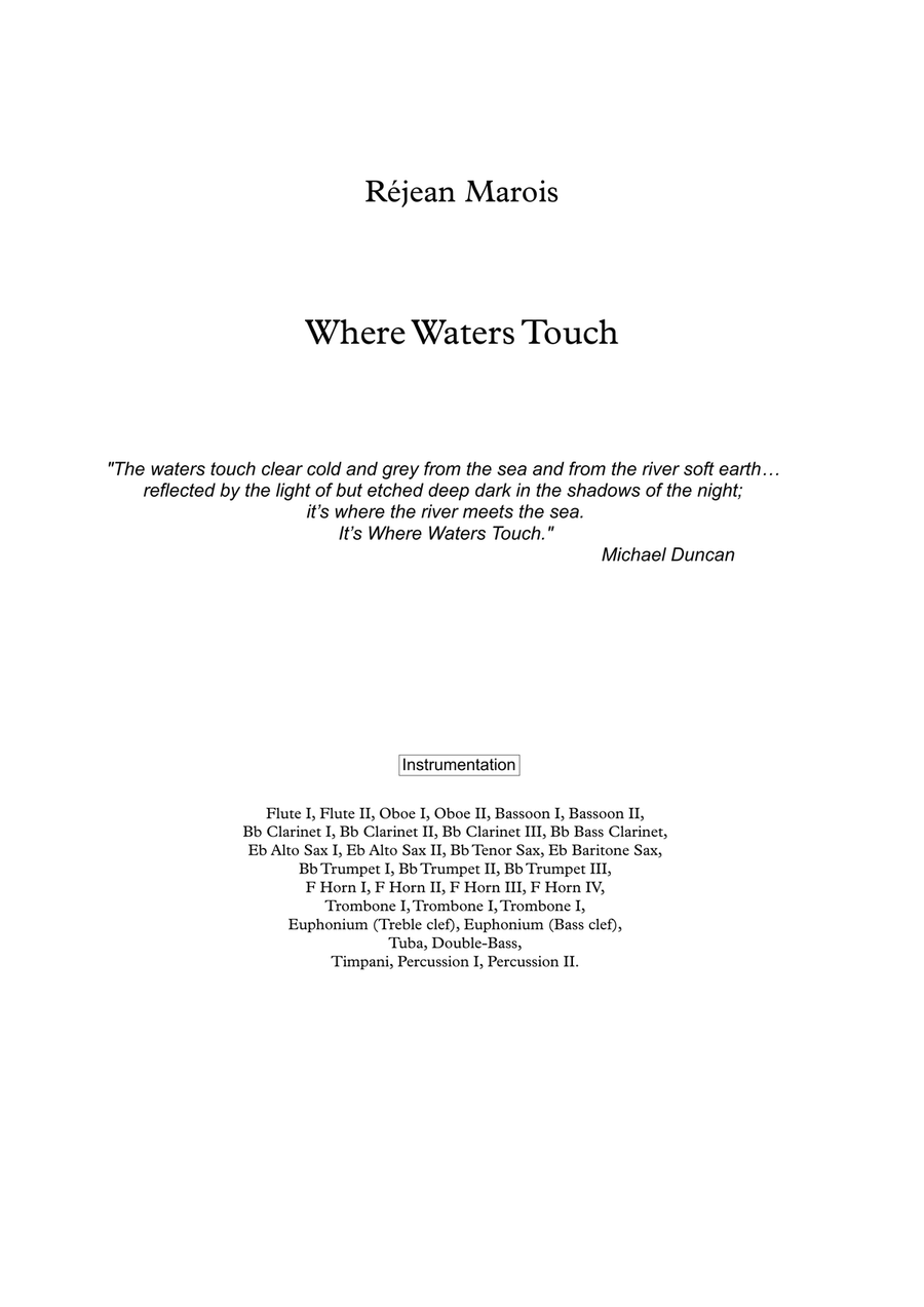 Where Waters Touch Where Waters Touch Concert Band scores gallery preview page 1