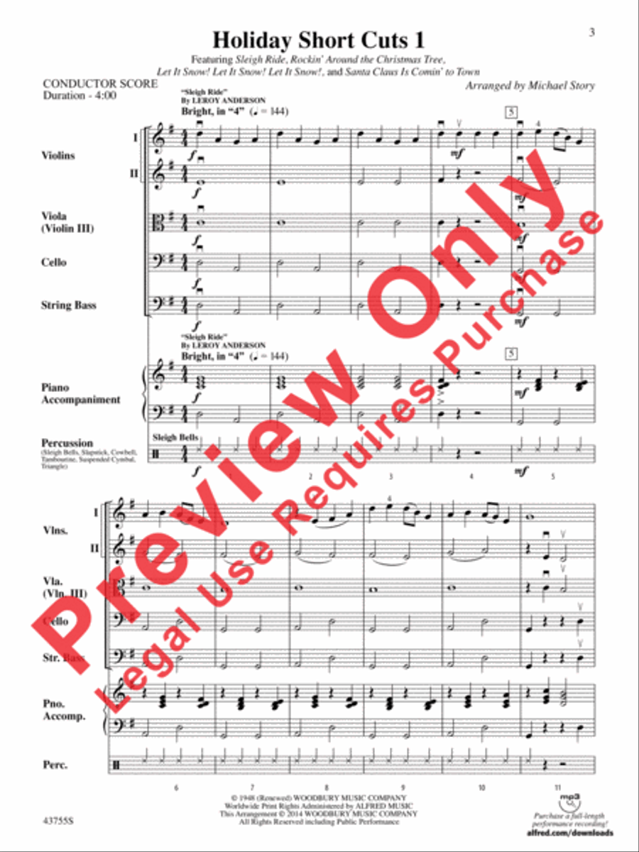 Holiday Short Cuts 1 Holiday Short Cuts 1 String Orchestra scores gallery preview page 4