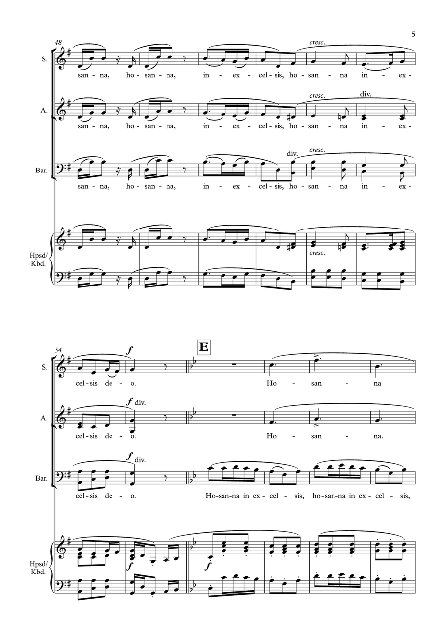 Hosanna In Excelsis Deo (SAB Choir/Piano) 3-Part scores gallery preview page 6