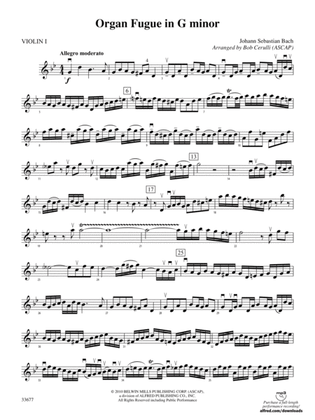 Book cover for Organ Fugue in G Minor: 1st Violin