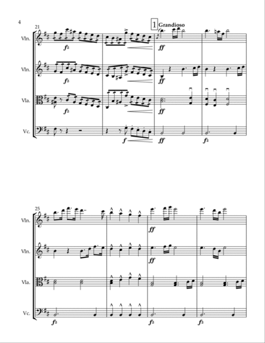 Concerto for Violoncello and Orchestra String Quartet scores gallery preview page 4