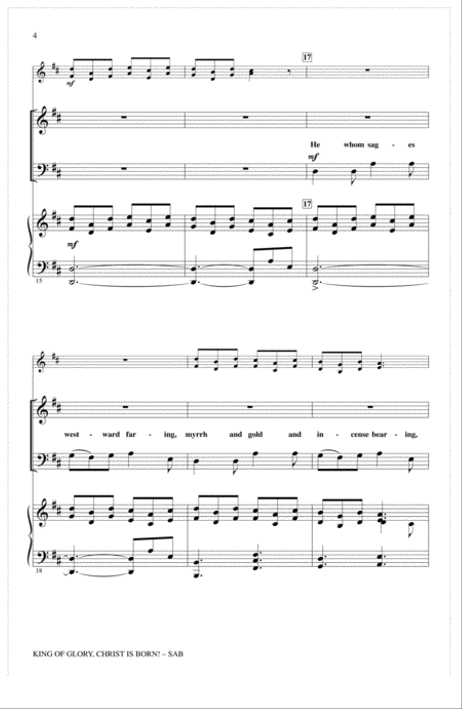 King Of Glory, Christ Is Born! 3-Part scores gallery preview page 3