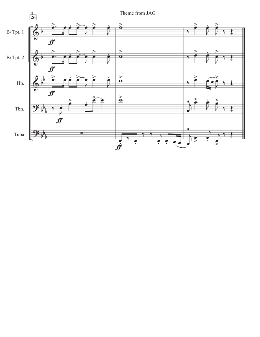 Jag Theme Brass Ensemble scores gallery preview page 4