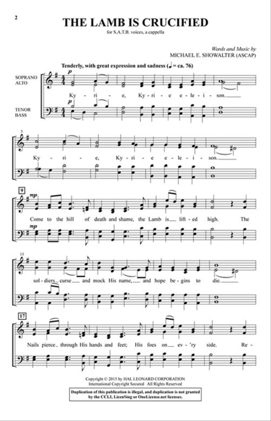 The Lamb Is Crucified 4-Part scores gallery preview page 2