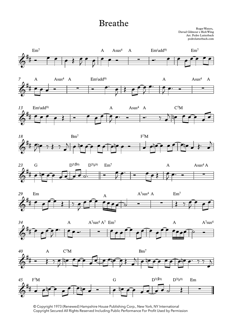 Breathe Piano scores gallery preview page 1