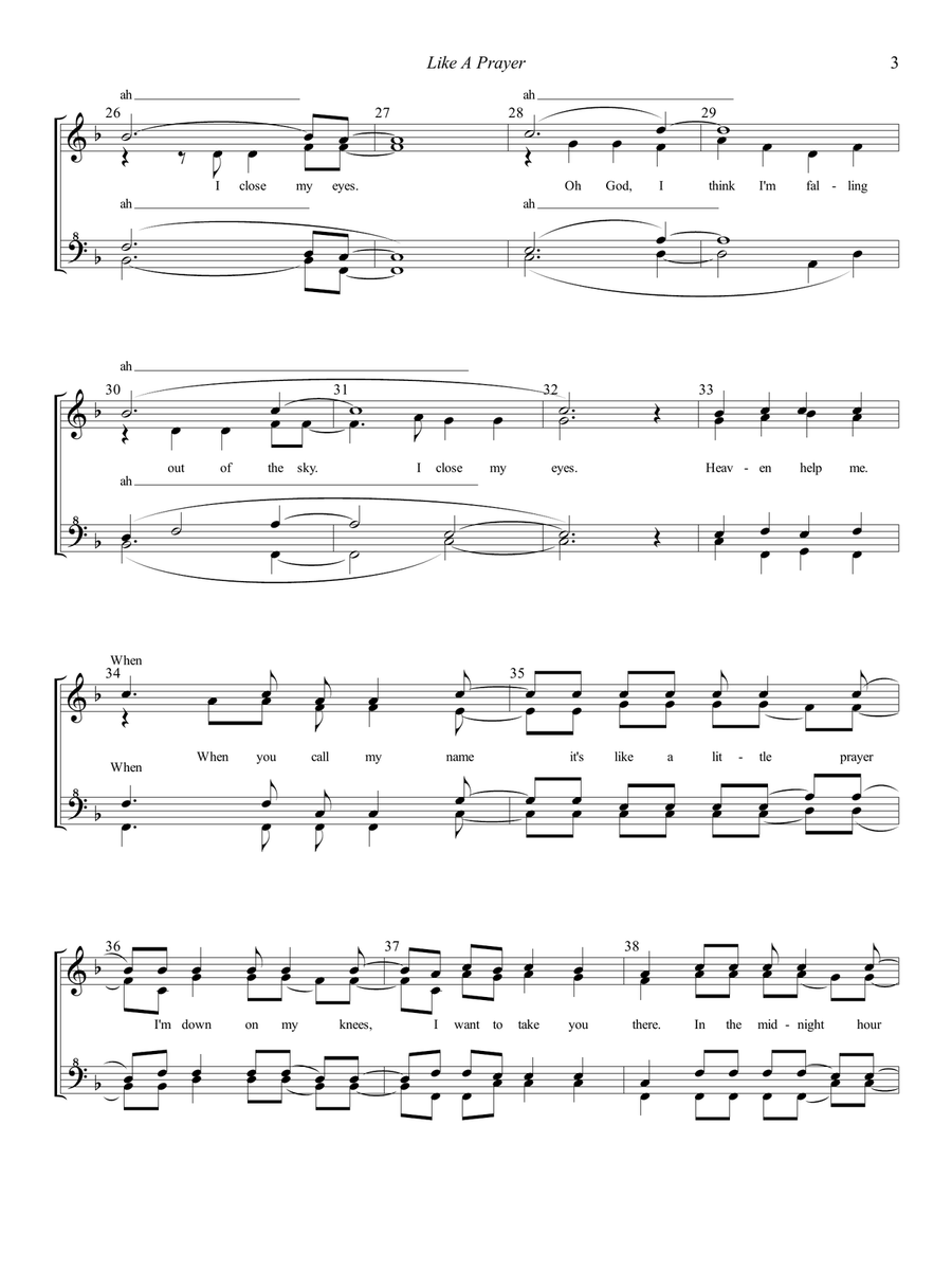Like A Prayer Like A Prayer SSAA scores gallery preview page 3