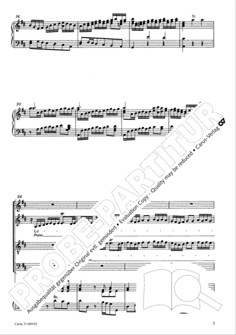 Praise the Lord, O my spirit (Lobe den Herrn, o meine Seele) 4-Part scores gallery preview page 5
