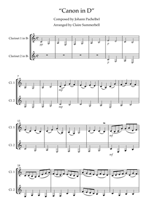 Book cover for Canon in D - Easy Clarinet Duet